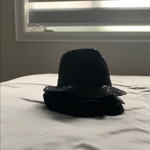 Black Sequin Fedora Hats